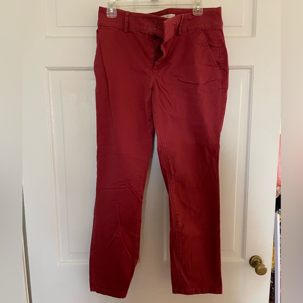 Soft red Chinos the Loft size 10